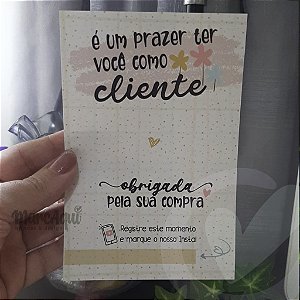 Folheto Agradecimento | É um prazer você como cliente - Encanto em Cores - 50 unid. (Pronta-entrega)