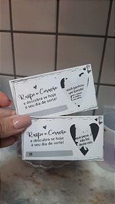 Pacote com 25 unid. Raspadinha da Sorte MISTURADAS (COM E SEM PREMIO)| P&B