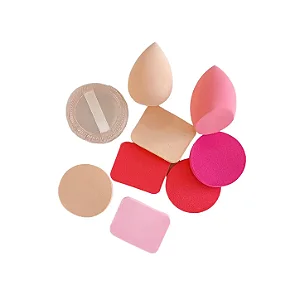 KIT C/ 9 ESPONJAS PARA PÓ E BASE SORTIDAS