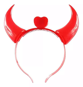 TIARA DIABINHA VERMELHA COM LED