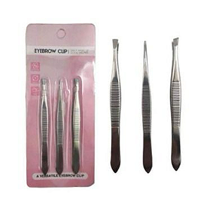 KIT 3 PINÇAS PARA SOBRANCELHAS