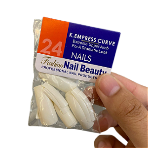 KIT 24 UNHAS POSTIÇAS BRANCAS QUADRADAS