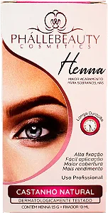 HENNA PARA SOBRANCELHAS PHALLEBEAUTY - CASTANHO ESCURO