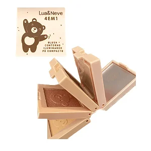 MINI QUARTETO DE BLUSH CONTORNO ILUMINADOR E PÓ COMPACTO LUA E NEVE - LN02460