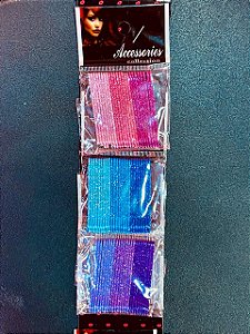 GRAMPO DE CABELO C/24 COLORIDO COM GLITTER