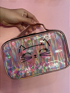 NECESSAIRE COM GLITER GATINHA