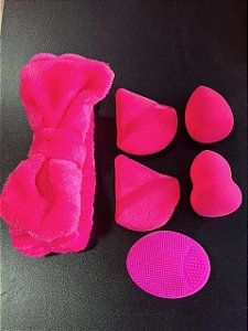 KIT 4 ESPONJAS + FAIXA DE CABELO