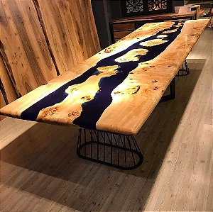 Mesa de Jantar Resinada Modelo Ocean (P/ 10 lugares)