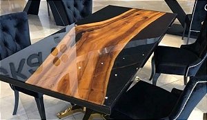 Mesa de Jantar Resinada Modelo Black Únique (06 LUGARES)