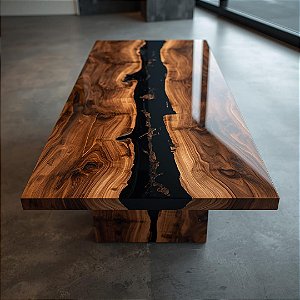 Mesa de Resina - Ônix Pérola Black 2.50 x 1.00