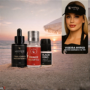 ☀️ KIT VERÃO DA RETENÇÃO MAGNÉTICA: Black Zero + Finalizador + Primer + VISEIRA(brinde)