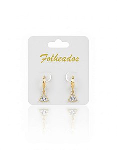 Brinco Triângulo Folheado a Ouro