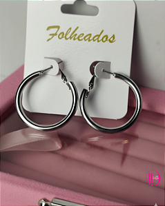 Conjunto Argola Prata Lisa