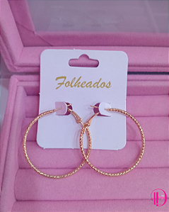 Conjunto de Argolas Dourada Texturizada