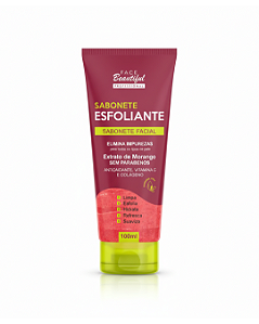 Sabonete Esfoliante Facial Extrato de Morango 100ml - Face Beautiful