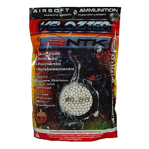 BB Airsoft 0.25g  Velozter Pacote com 4000 Unidades BB Premium - 6mm - Para Armas Airsoft - NTK