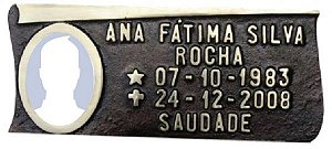 Placa em Bronze 10x25 com Foto em Porcelana - ref. 98