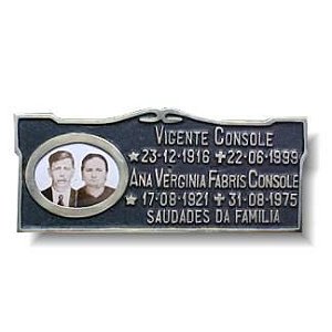 Placa em Bronze 13x33 com Foto Casal - ref.114