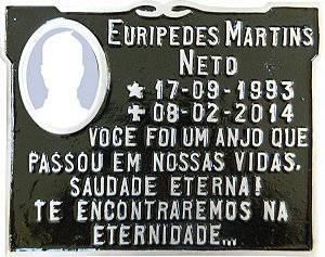 Placa em Alumínio 20x25 com Foto em Porcelana - ref. 104