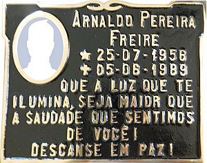 Placa em Bronze 20x25 com Foto em Porcelana - ref. 104