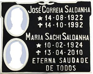 Placa em Bronze 20x25 com Foto em Porcelana - ref. 104