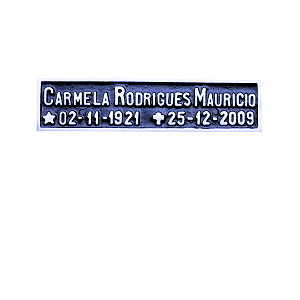 Placa em Alumínio 6x25 cm, Padrão Bom Pastor