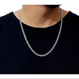 Corrente Cordão Masculino - Aço Inoxidável Prateado
