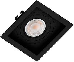 Spot Embutido MR16 Preto Quadrado Recuado Save Energy