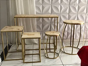 Conjunto Garden Mesas Para Decoração De Festas
