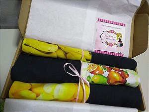 Trio pano de  prato frutas tropicais