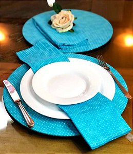 Kit de capa para sousplat com guardanapos 2 lugares