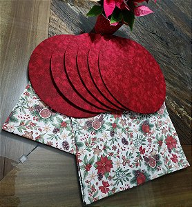 Kit trilho com 6 capas para sousplat  8 lugares