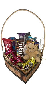 Cesta de chocolate coração