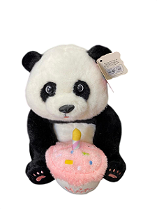 Panda em pelúcia com cupcake