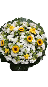 Coroa de Flores B (rosas amarelas e girassóis)