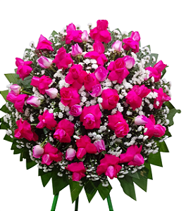 Coroa luxo com rosas no tom pink