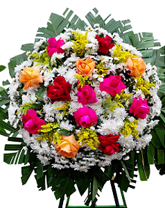 Coroa de Flores com Rosas Mistas