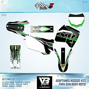 Kit Adesivo Moto Cross Trilha Xr 200 - Verde e Branco