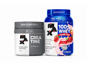 COMBO 100% WHEY DOUBLE TASTY 900G + CREATINA 300G - MAX TITANIUM
