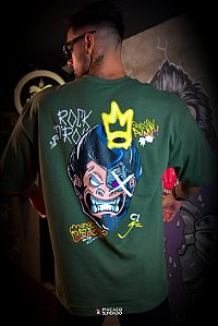 CAMISETA OVERSIZED CHIP PUMP VERDE MILITAR - MACACO BLINDADO