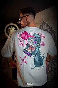 CAMISETA OVERSIZED CHIP SPRAY OFF WHITE - MACACO BLINDADO