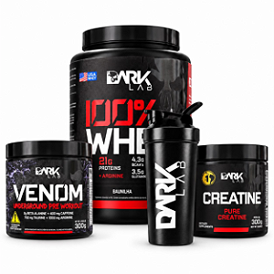 COMBO 100% WHEY 900G + VENOM 300G + CREATINA 300G - DARK LAB