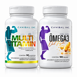 COMBO MULTI VITAMIN 90 TABS + OMEGA 3 180 CAPS - CANIBAL INC