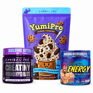 COMBO YUMIPRO 900G + CREATINA 300G + ENERGY 100G - CANIBAL INC