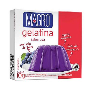 Gelatina Zero Açúcar sabor Uva Magro 10g