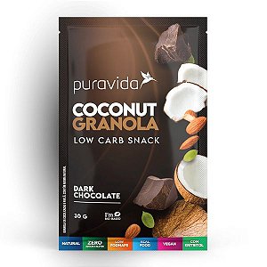 Granola de Coco Dark Chocolate sachê Pura Vida 30g