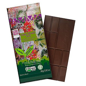 Chocolate Orgânico 70% Cacau Gula Merah AMMA 80g Cx 6 un