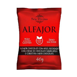 Alfajor de Chocolate com Avelã Vegano Seu Divino 40g