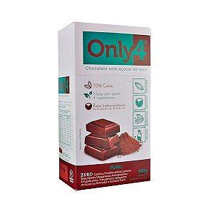 Chocolate Only4 Puro 70% Cacau Caixa 6 x 80g