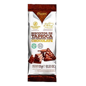 Biscoito de Tapioca Cobertura de Chocolate 15g